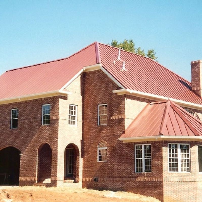 A new metal roof being installed.