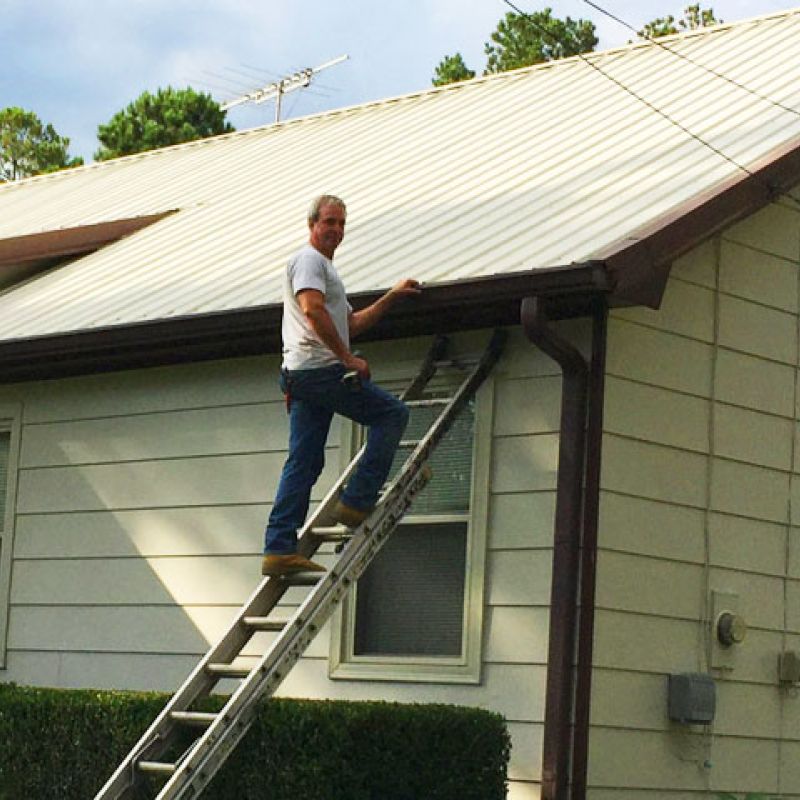 New gutters being installed.
