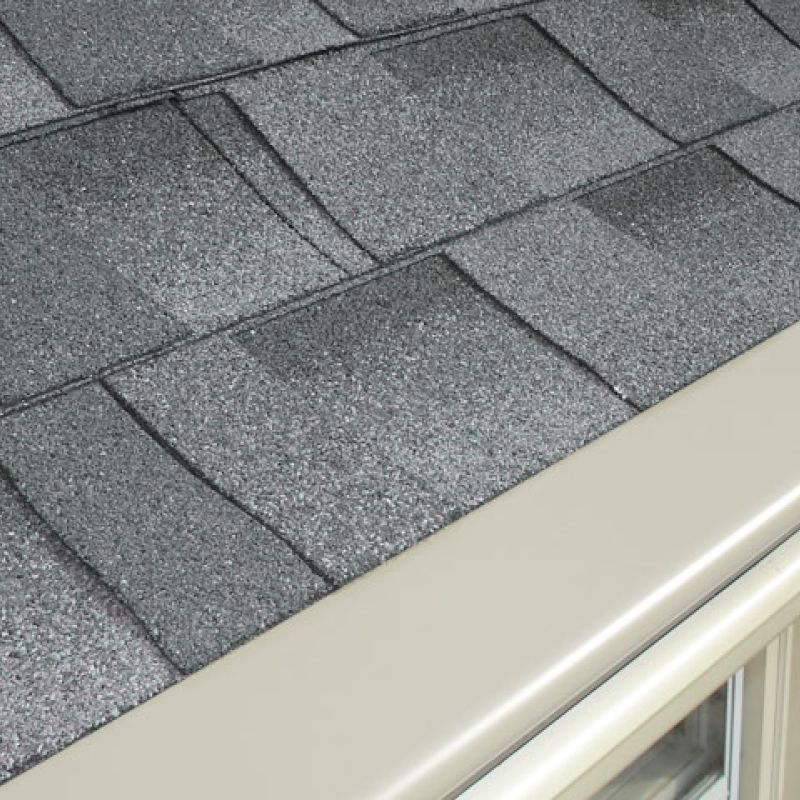 Leaf guards installed on the gutters prevent debris from failling into gutter.