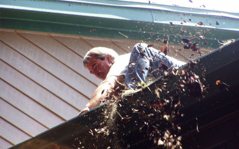 Gutter Cleaning process.